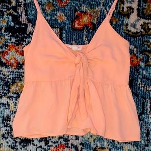 flowy tie peach pink nice top